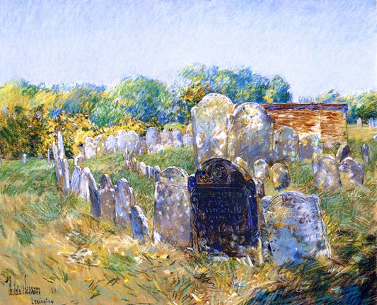 Frederick Childe Hassam A Colonial Graveyard at Lexington - Canvas Print