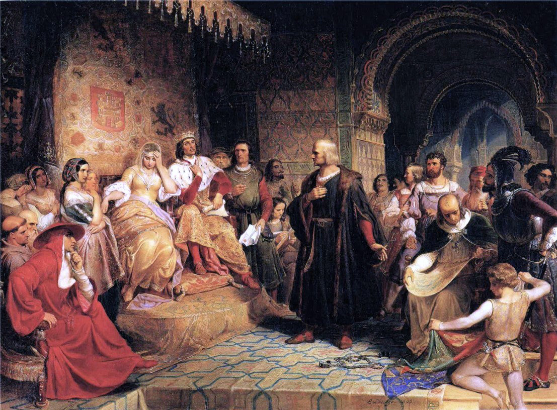 Emanuel Gottlieb Leutze Columbus Before the Queen - Canvas Print