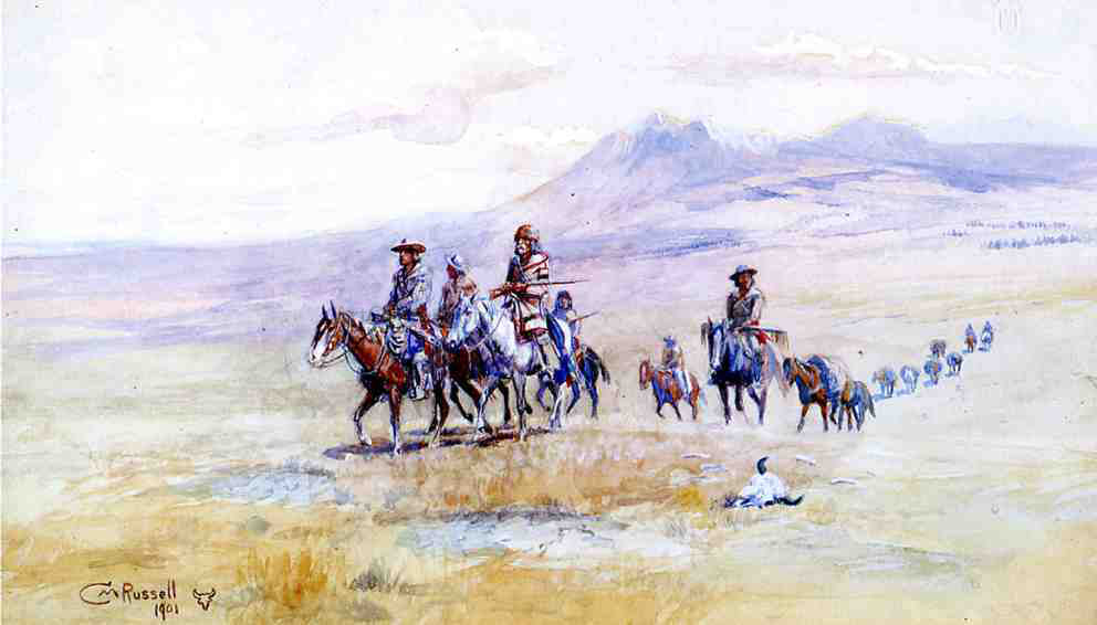 Charles Marion Russell Coming Across the Plain - Canvas Print