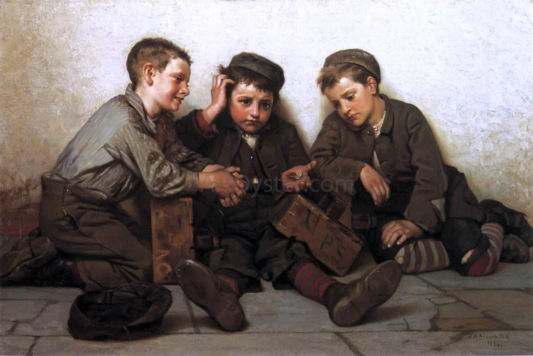 John George Brown Coming up Short - Canvas Print