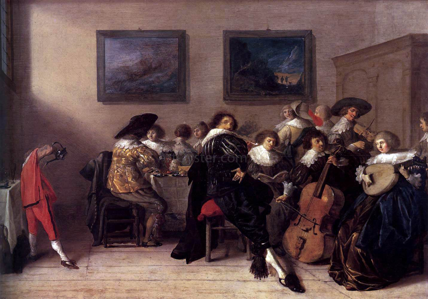 Anthonie Palamedesz Company Dining and Making Music - Canvas Print