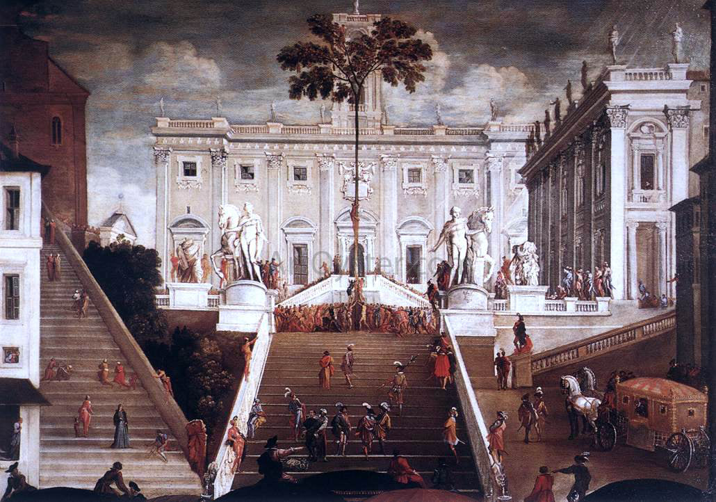 Agostino Tassi Competition on the Capitoline Hill - Canvas Print