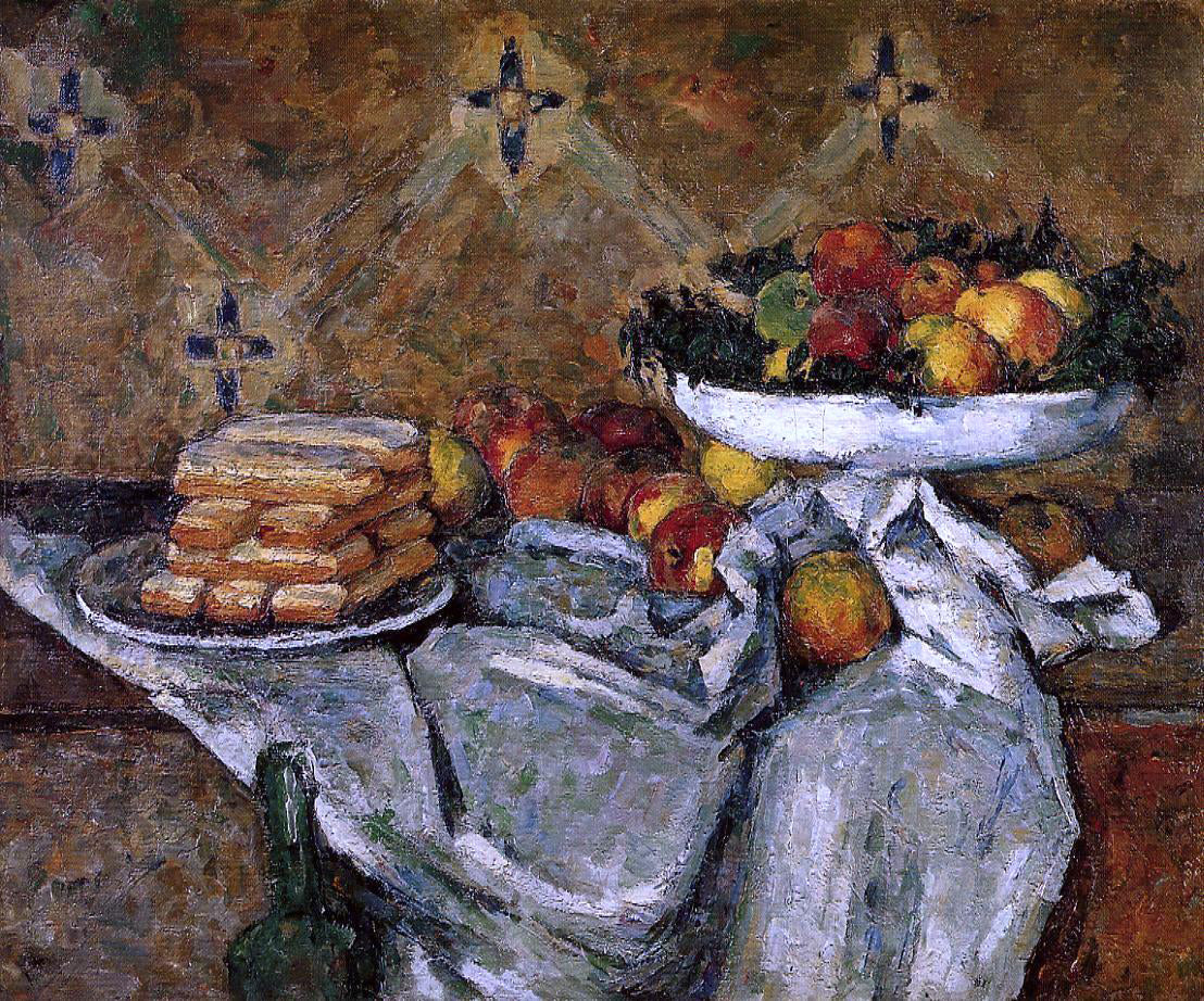 Paul Cezanne Compotier and Plate of Biscuits - Canvas Print