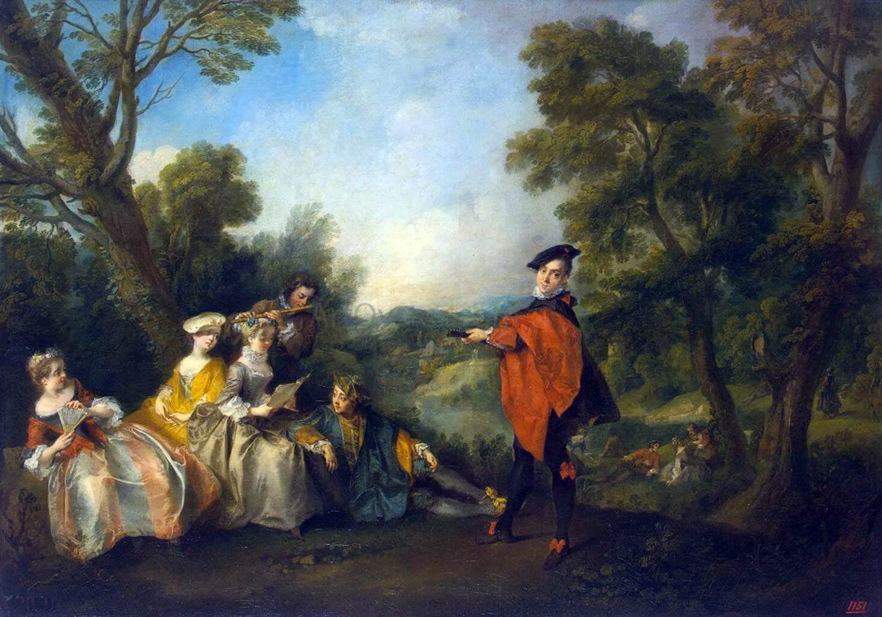 Nicolas Lancret Concert in the Park - Canvas Print