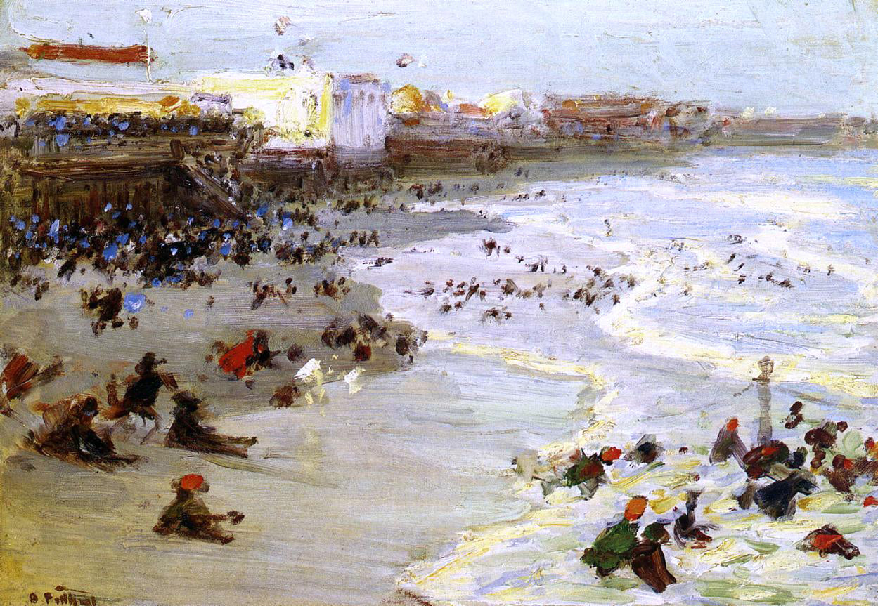 Edward Potthast Coney Island - Canvas Print