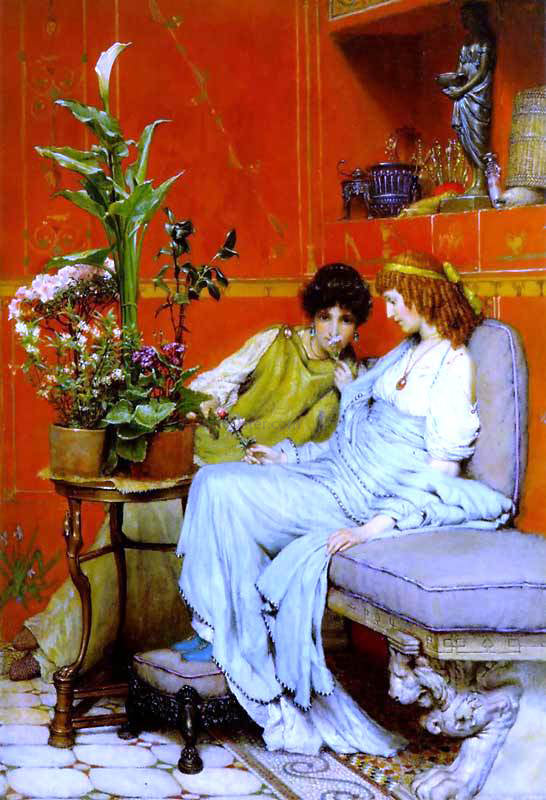 Sir Lawrence Alma-Tadema Confidences - Canvas Print