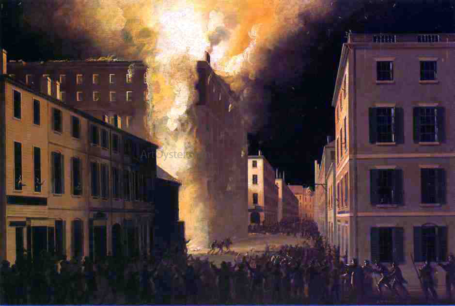 John Ritto Penniman Conflagration of the Exchange Coffee House, Boston - Canvas Print