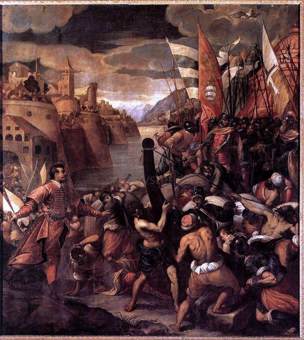 Antonio Vassilacchi Conquest of Tyre - Canvas Print