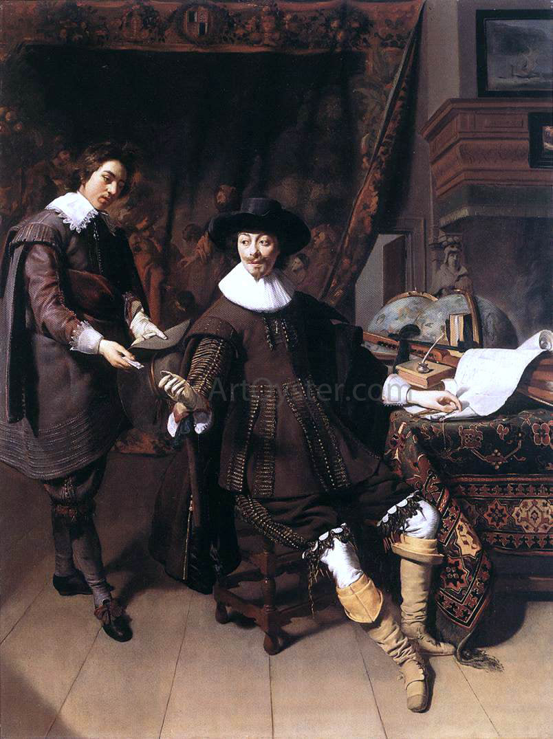 Thomas De Keyser Constantijn Huygens and his Clerk - Canvas Print