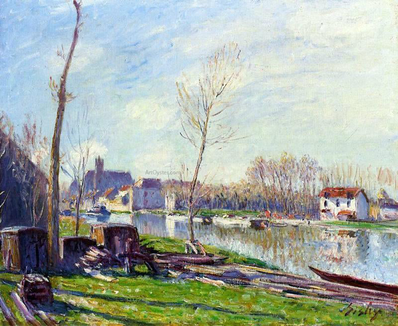 Alfred Sisley Construction Site at Matrat, Moret-sur-Loing - Canvas Print