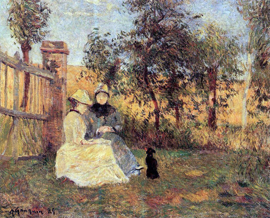 Paul Gauguin Conversation - Canvas Print