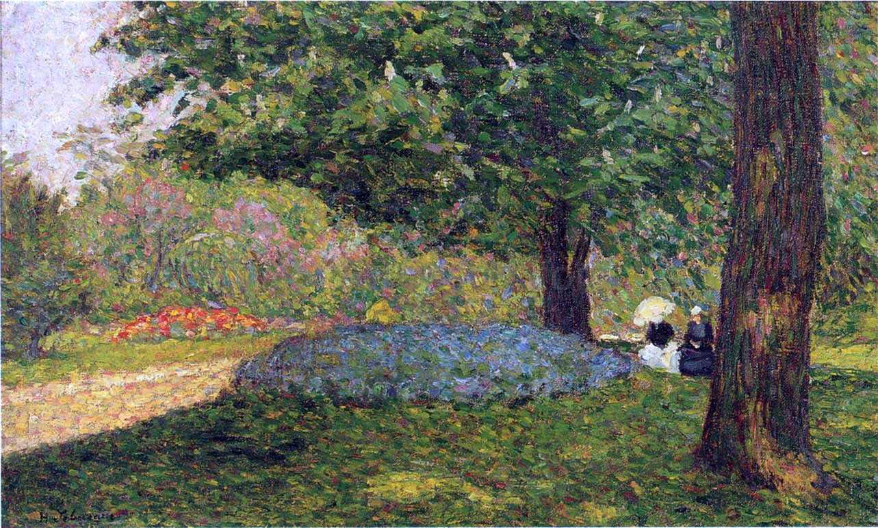 Henri Lebasque Conversation in the Park - Canvas Print