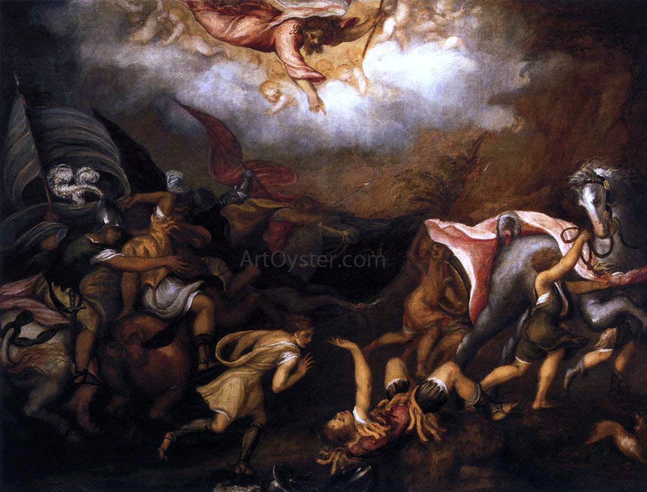 Andrea Schiavone Conversion of Saul - Canvas Print