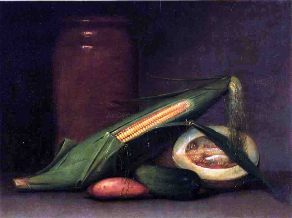 Raphaelle Peale Corn and Canteloupe - Canvas Print
