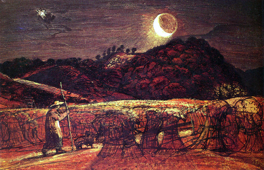 Samuel Palmer Cornfield By Moonlight - Canvas Print