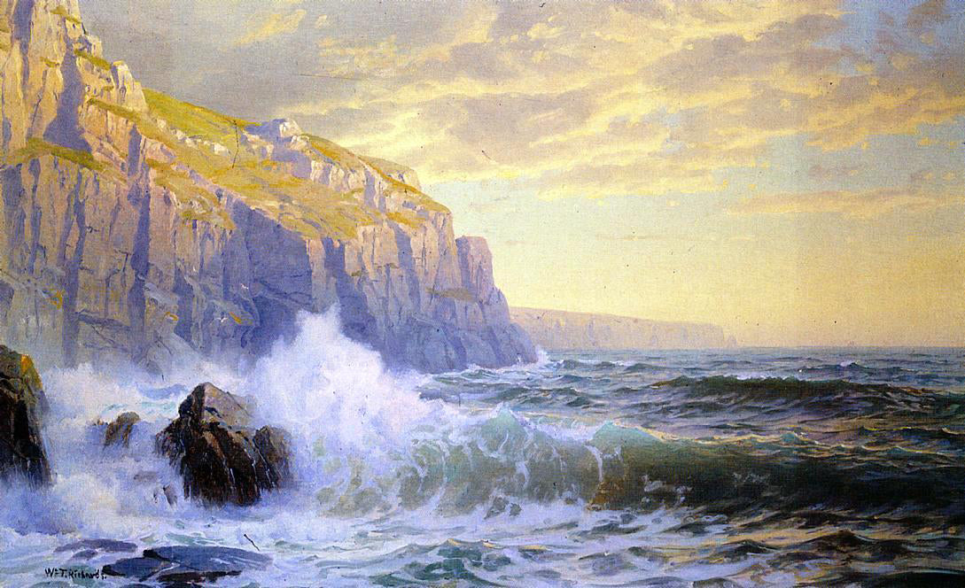 William Trost Richards Cornish Headlands - Canvas Print