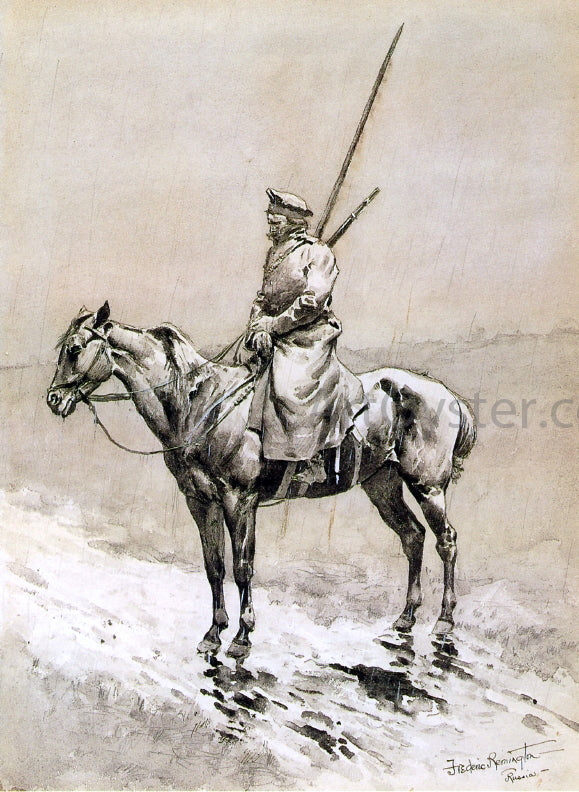 Frederic Remington Cossack Picket on the German Frontier - Canvas Print
