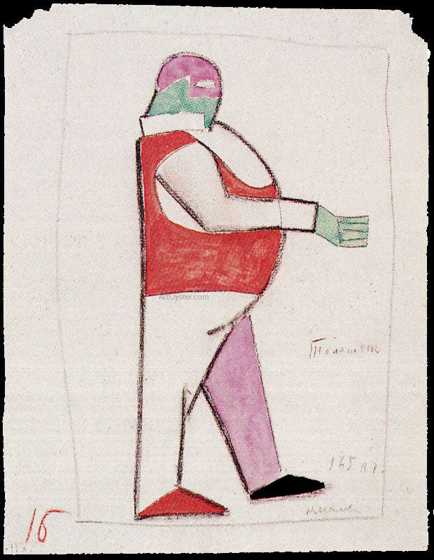 Kazimir Malevich Costume Design for the Opera Victory Over the Sun - Canvas Print