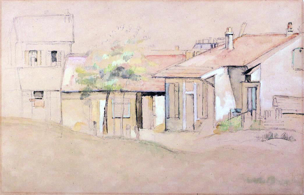 Paul Cezanne Cottages - Canvas Print