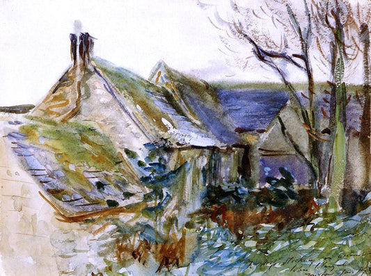 John Singer Sargent A Cottage at Fairford, Gloucestershire - Canvas Print