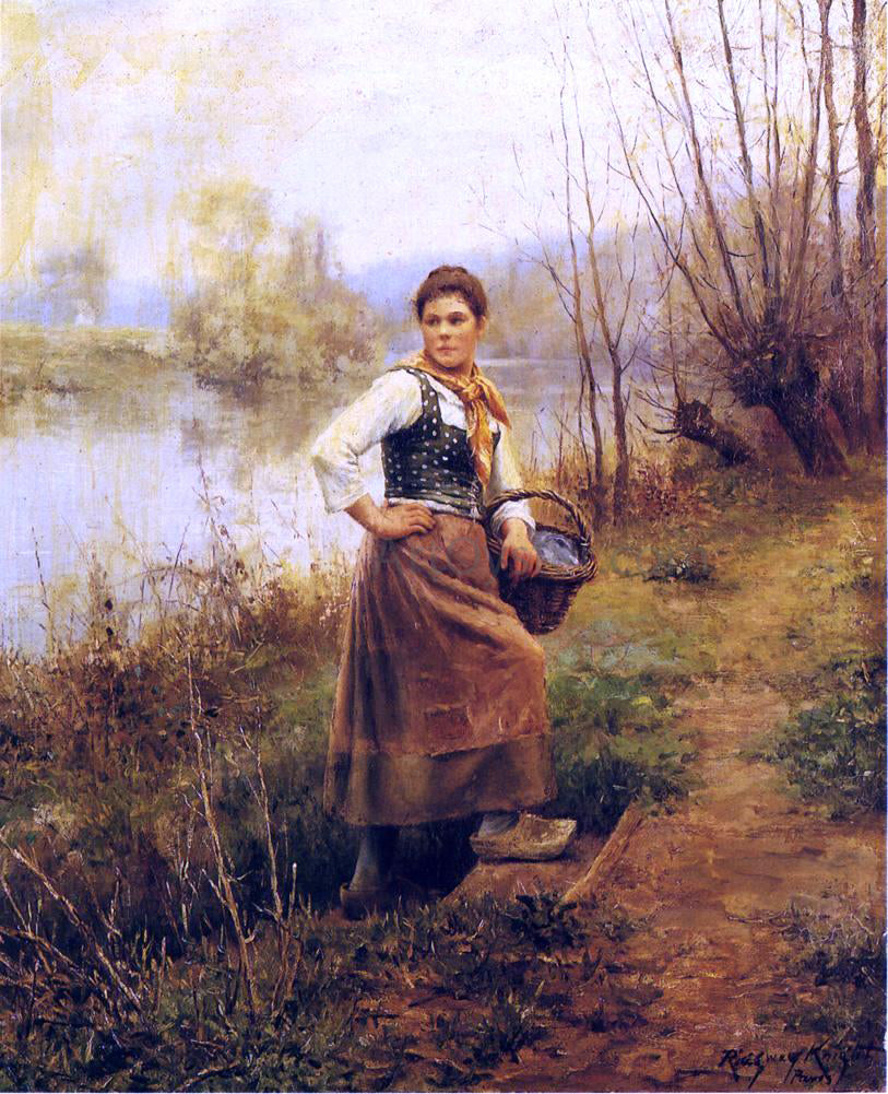 Daniel Ridgway Knight Country Girl - Canvas Print