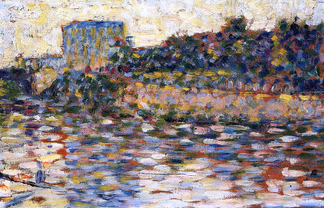 Georges Seurat Courbevoie, Landscape with Turret - Canvas Print