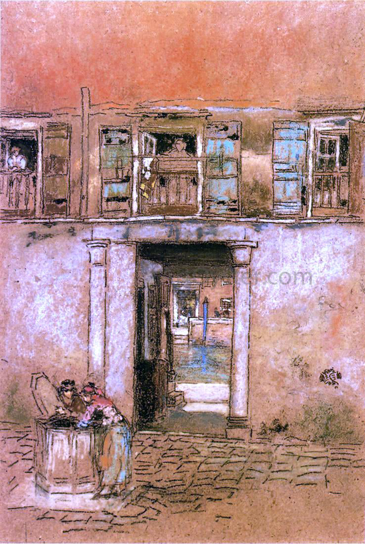 James McNeill Whistler Courtyard and Canal - Canvas Print