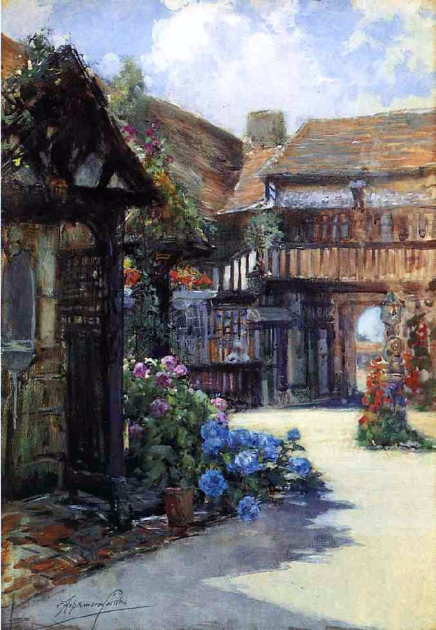 Francis Hopkinson Smith Courtyard Scene, Inn of William the Conqueror - Canvas Print