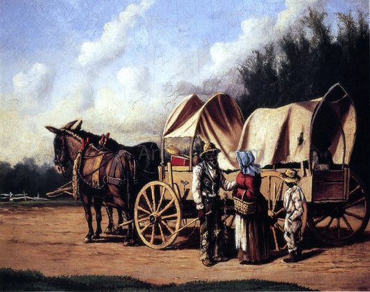 William Aiken Walker Covered Wagon with Negro Family - Canvas Print