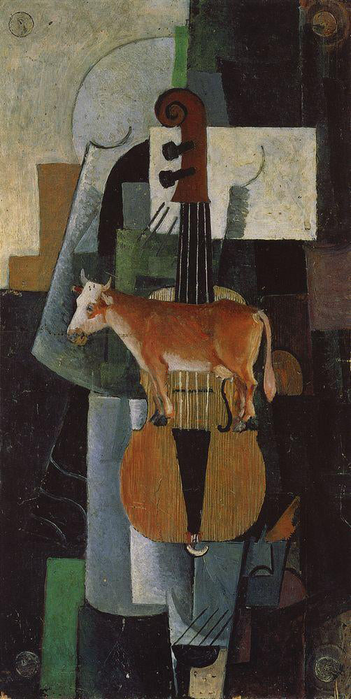 Kazimir Malevich Cow and Fiddle - Canvas Print