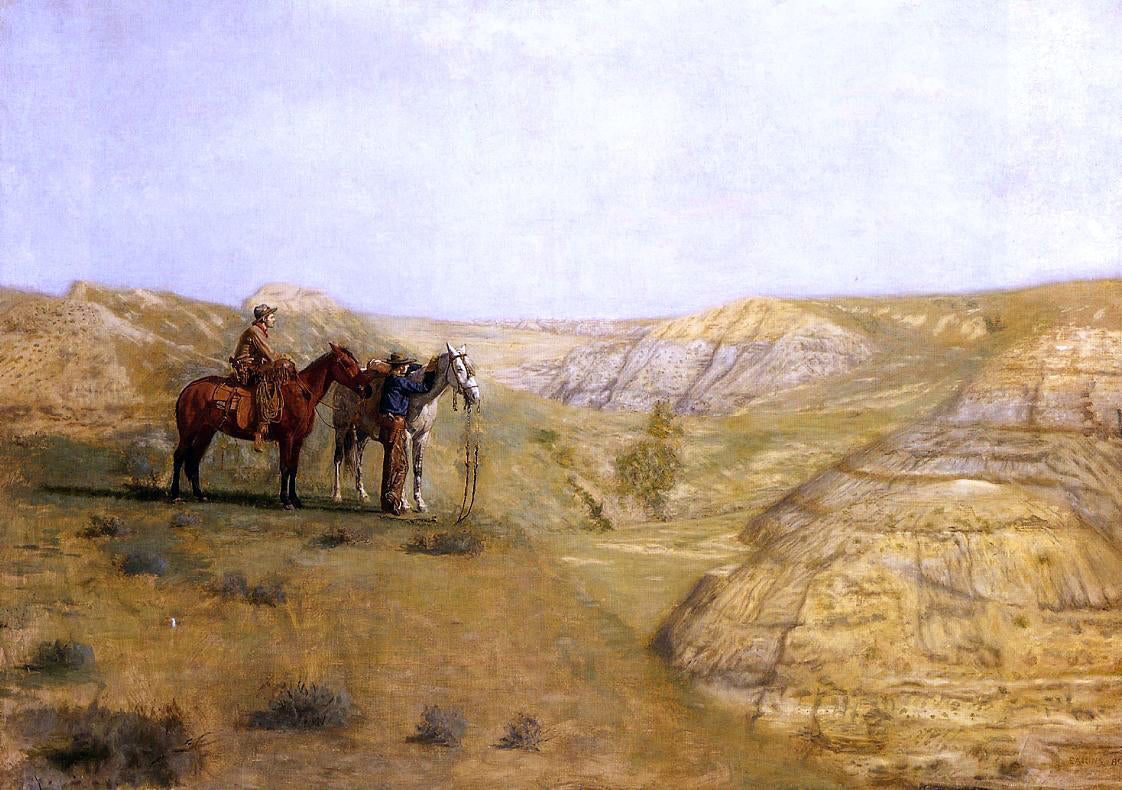 Thomas Eakins Cowboys in the Badlands - Canvas Print
