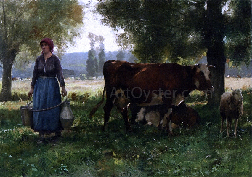 Julien Dupre Cowherd - Canvas Print
