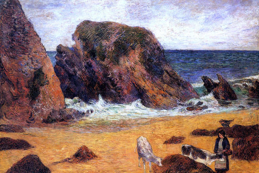 Paul Gauguin Cows by the Sea - Canvas Print