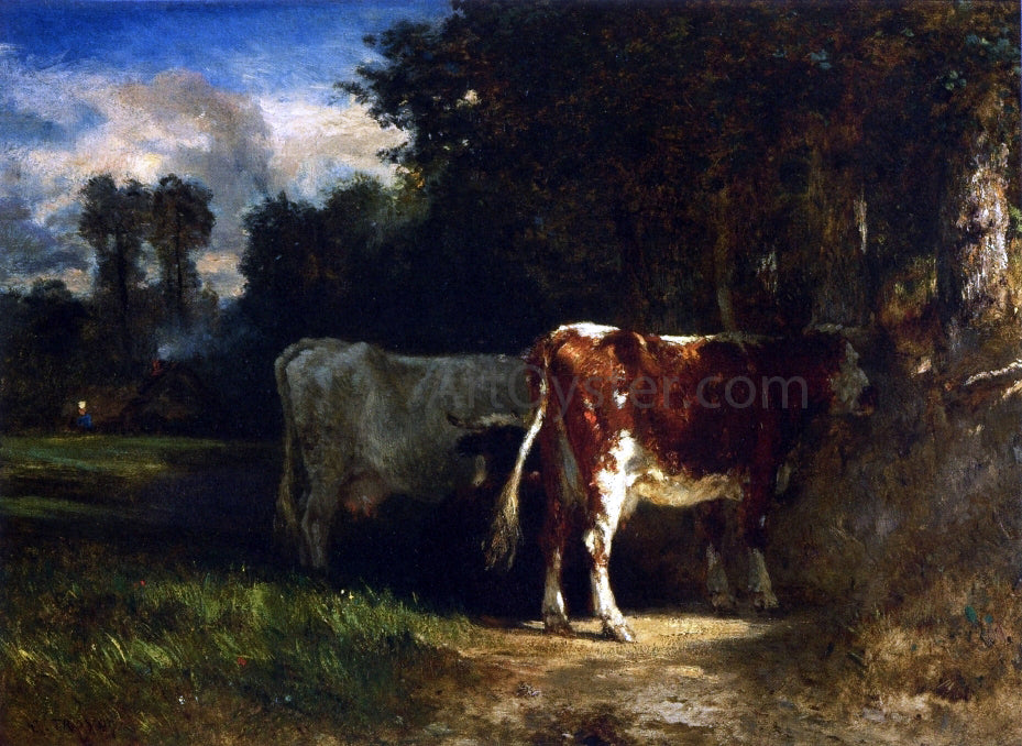 Constant Troyon Cows in a Landscape - Canvas Print