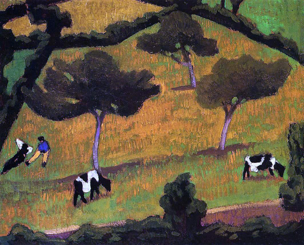Roger De la Fresnaye Cows in a Meadow - Canvas Print