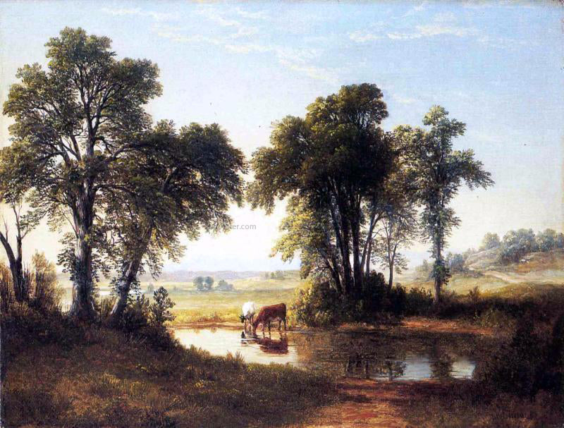 Asher Brown Durand Cows in a New Hampshire Landscape - Canvas Print