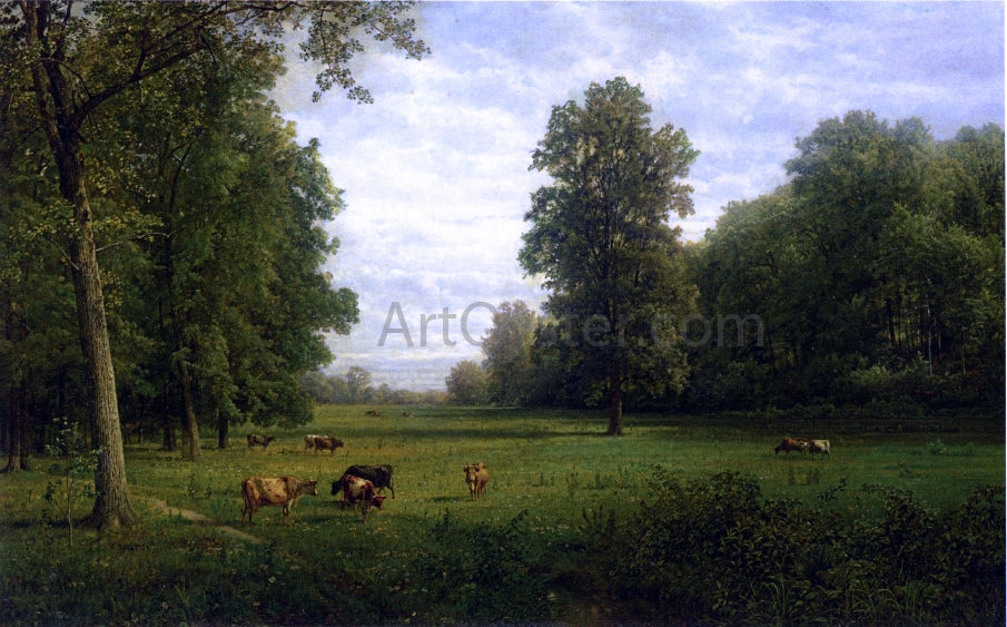 William Trost Richards Cows in a Pasture - Canvas Print
