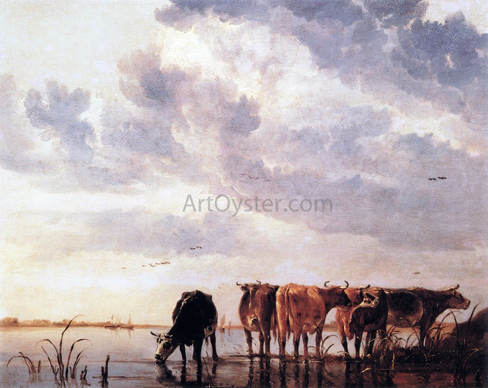 Aelbert Cuyp Cows in a River - Canvas Print
