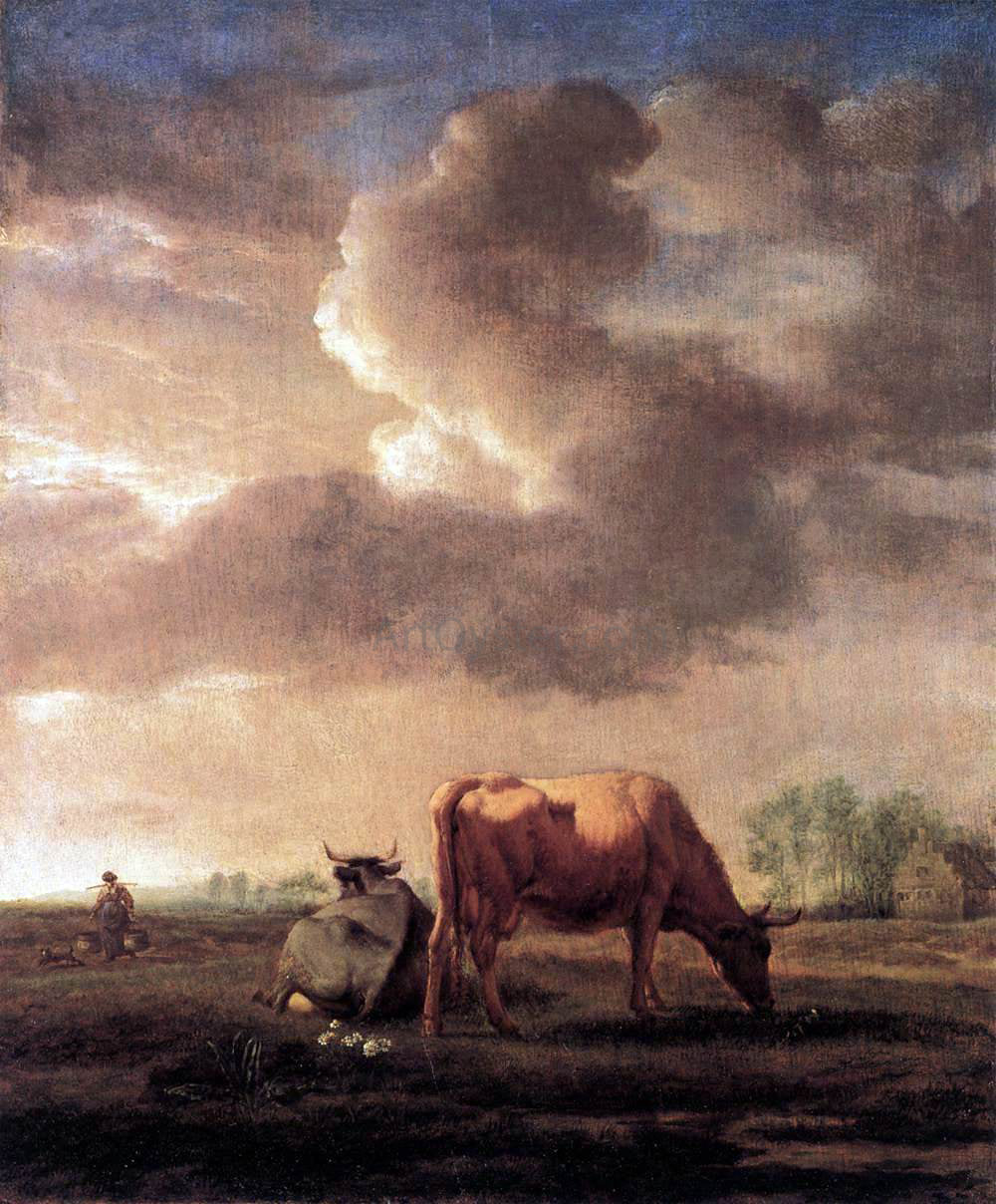 Adriaen Van de Velde Cows on a Meadow - Canvas Print