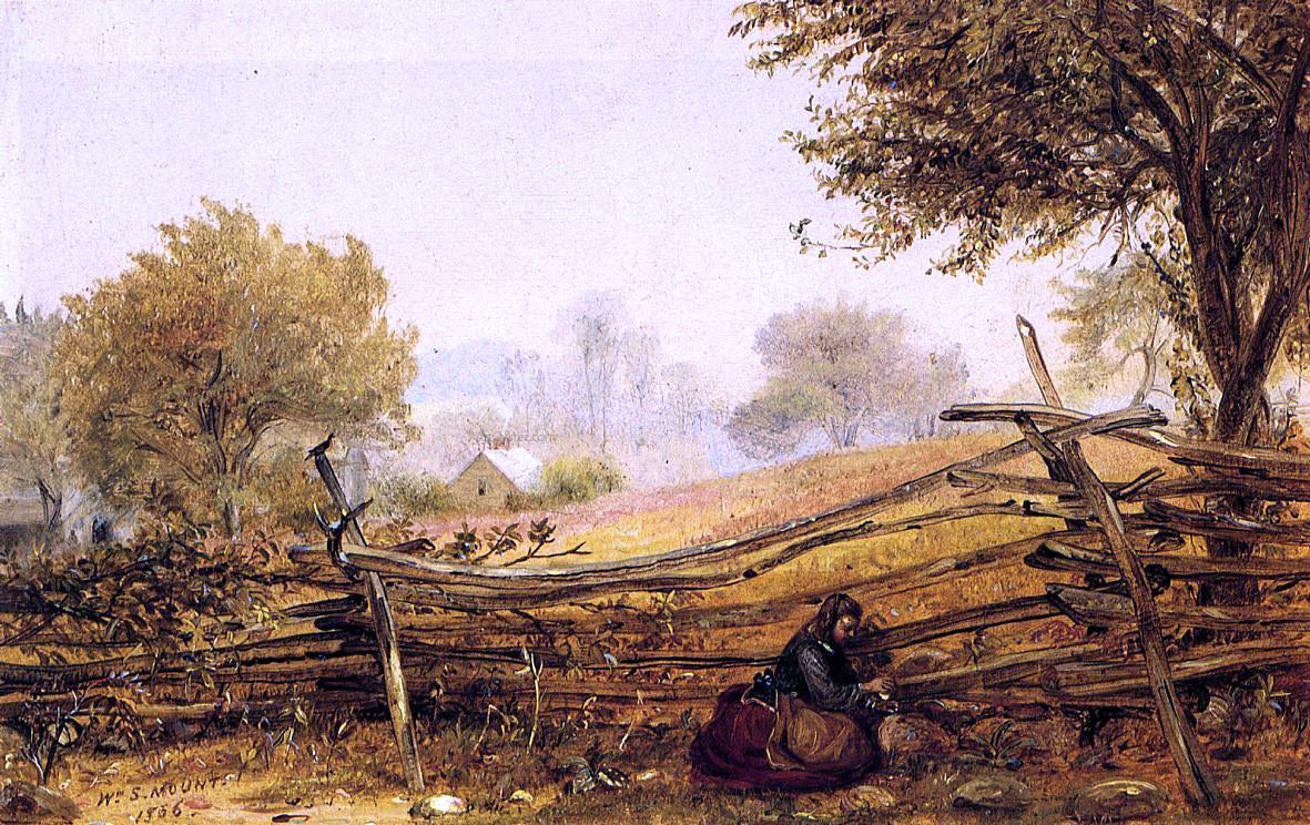 William Sidney Mount Cracking Nuts - Canvas Print