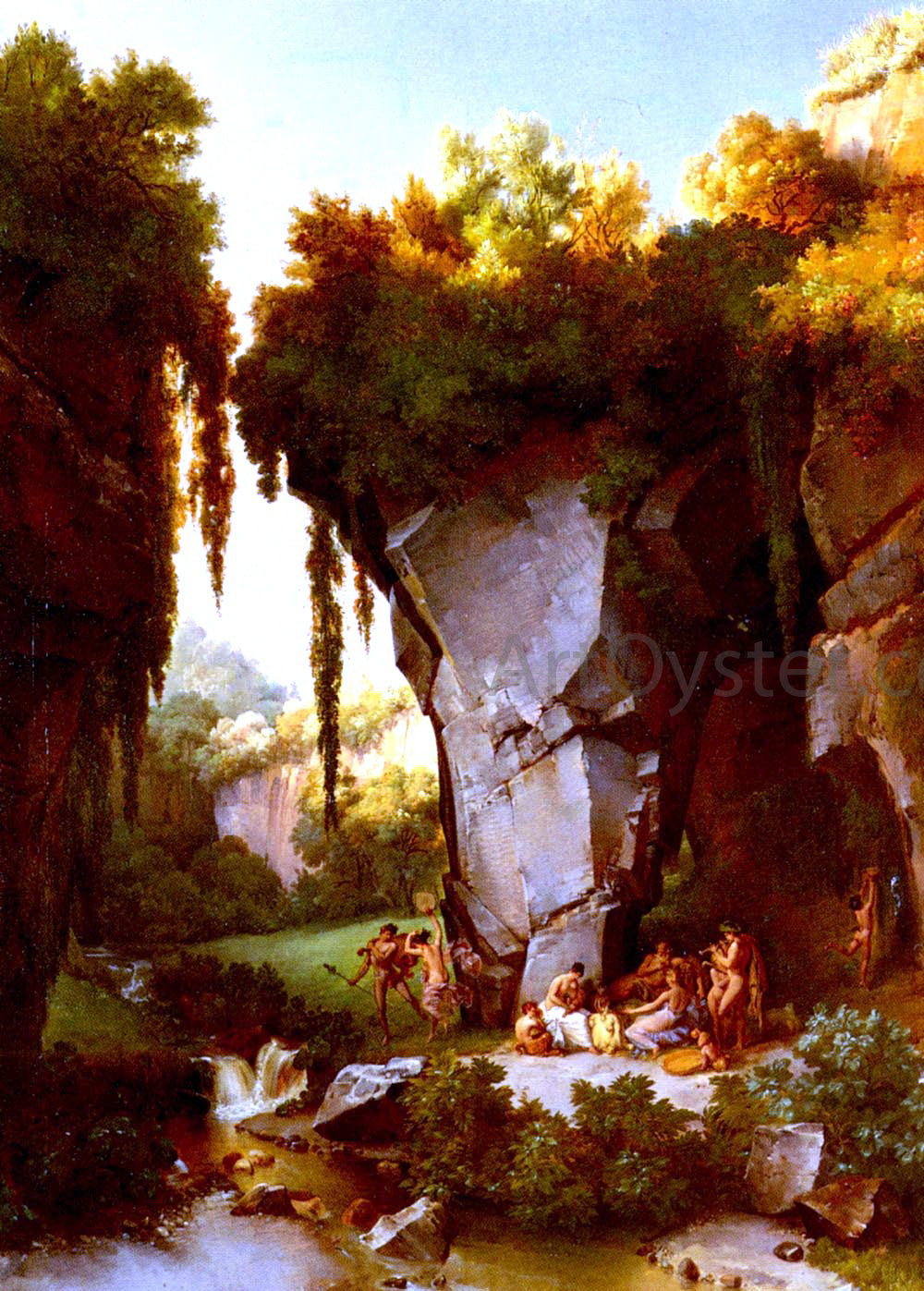 Lancelot Theodore Turpin Craggy Landscrape With Bacchanal - Canvas Print