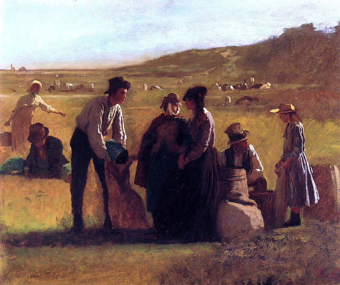 Eastman Johnson Cranberry Pickers - Canvas Print