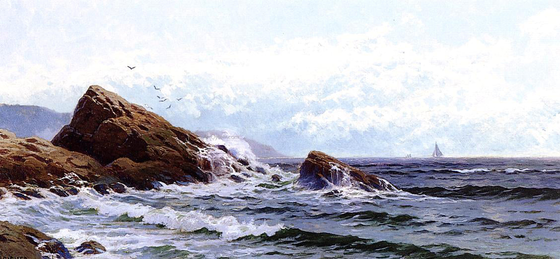 Alfred Thompson Bricher Crashing Waves - Canvas Print