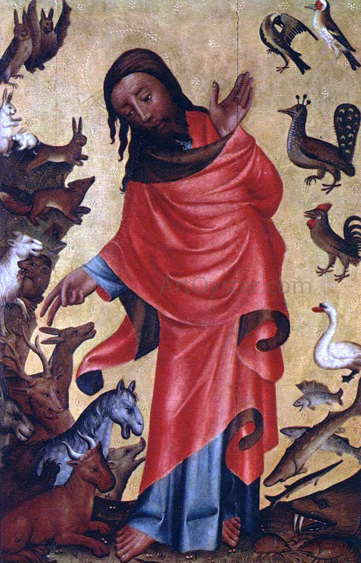 Master Bertram Creation of the Animals, Panel from Grabow Altarpiece - Canvas Print
