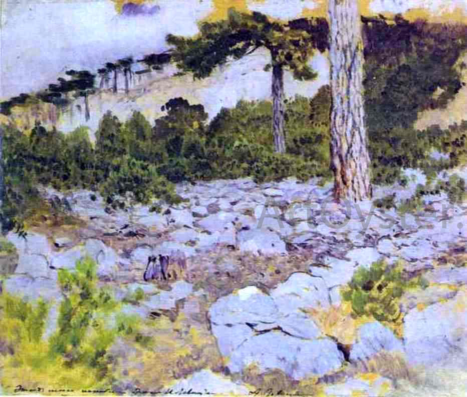 Isaac Ilich Levitan Crimea. In the Mountains, Study - Canvas Print
