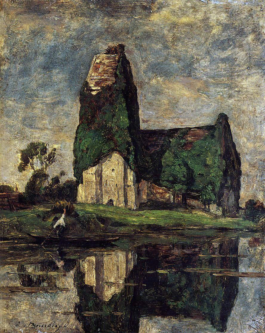 Eugene-Louis Boudin Criqueboeuf, the Church - Canvas Print