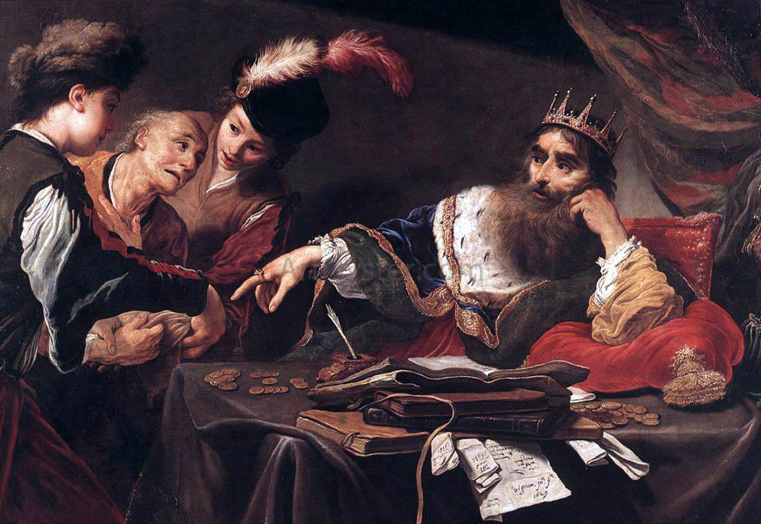 Claude Vignon Croesus Receiving Tribute from a Lydian Peasant - Canvas Print