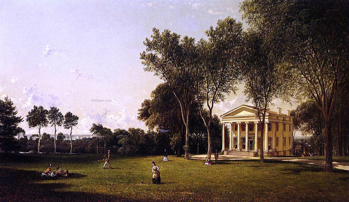 David Johnson Croquet on the Lawn - Canvas Print