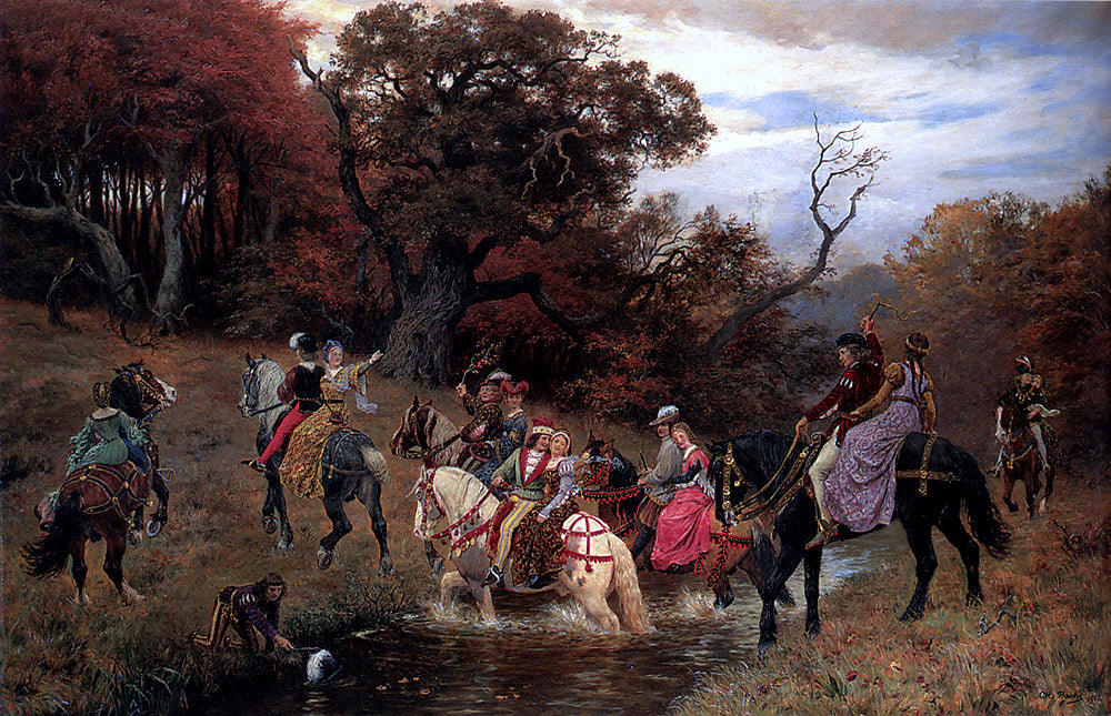 Otto Bache Crossing The Ford - Canvas Print