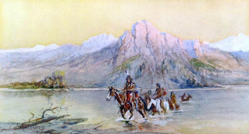Charles Marion Russell Crossing the Missouri, #1 - Canvas Print